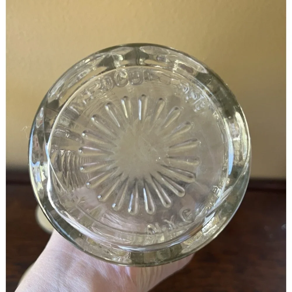 Medco Skyscraper‎ Glass Cocktail Shaker Beige Recipe Cap Vintage 1930s Art Deco